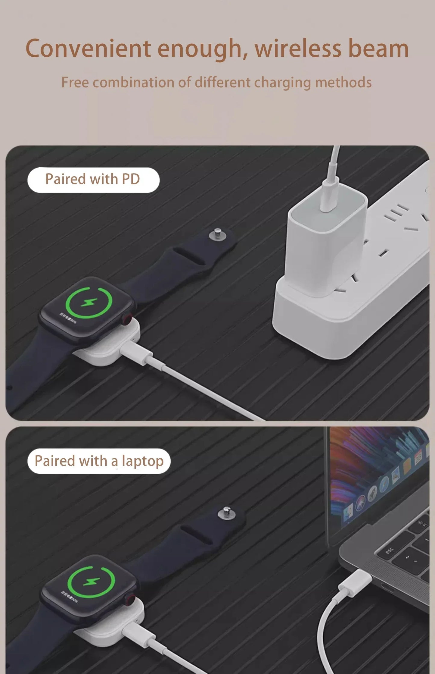 Tragbar, Magnetisch Drahtloses Schnellladegerät für die Apple Watch: Series 9 8 7 6 5 SE Type C, für Apple Watch Series 6 5 3 2 1