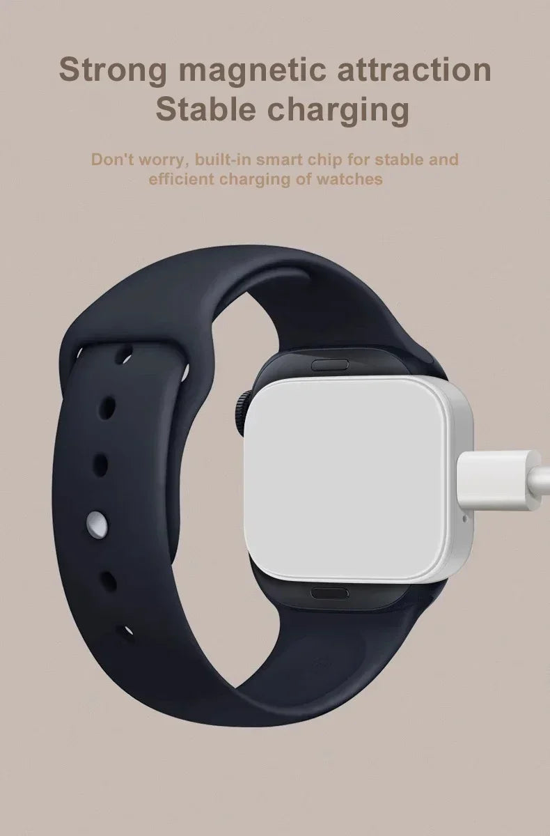 Tragbar, Magnetisch Drahtloses Schnellladegerät für die Apple Watch: Series 9 8 7 6 5 SE Type C, für Apple Watch Series 6 5 3 2 1