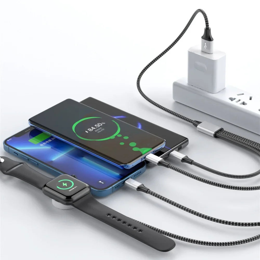 4 in 2 Ladekabel für alle Handy Geräte geeignet sowohl auch für die Apple Watch