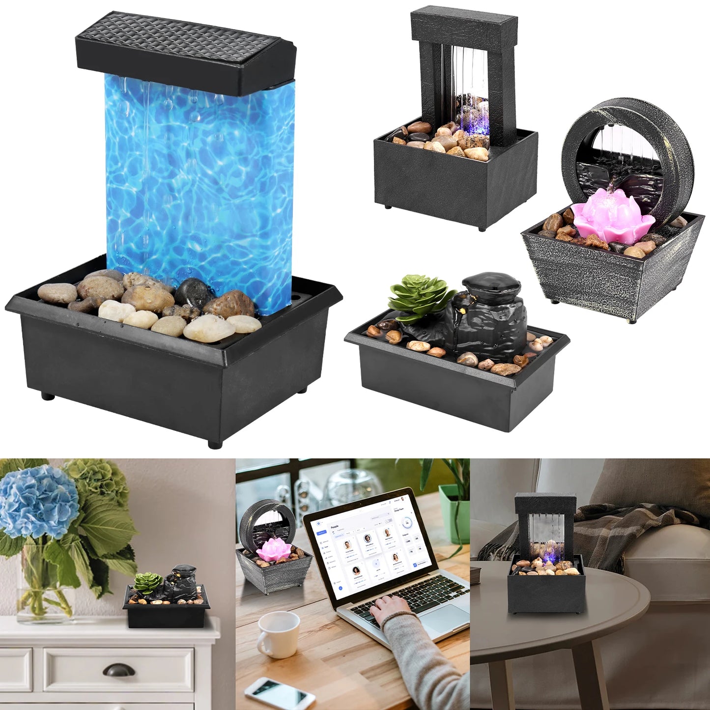 Wasserbrunnen in 4 Verschieden Variationen Batterie und mit USB