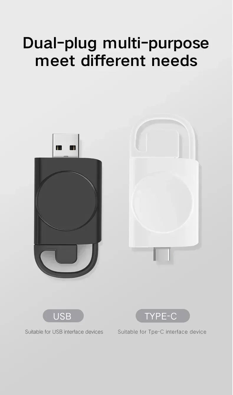 Tragbar, Magnetisch Drahtloses Schnellladegerät für die Apple Watch: Series 9 8 7 6 5 SE Type C, für Apple Watch Series 6 5 3 2 1