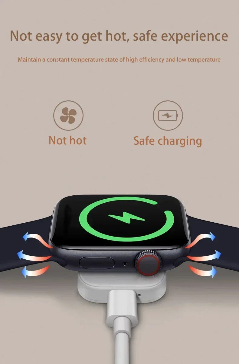 Tragbar, Magnetisch Drahtloses Schnellladegerät für die Apple Watch: Series 9 8 7 6 5 SE Type C, für Apple Watch Series 6 5 3 2 1