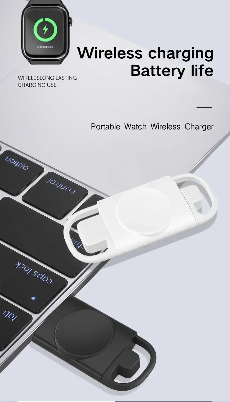Tragbar, Magnetisch Drahtloses Schnellladegerät für die Apple Watch: Series 9 8 7 6 5 SE Type C, für Apple Watch Series 6 5 3 2 1