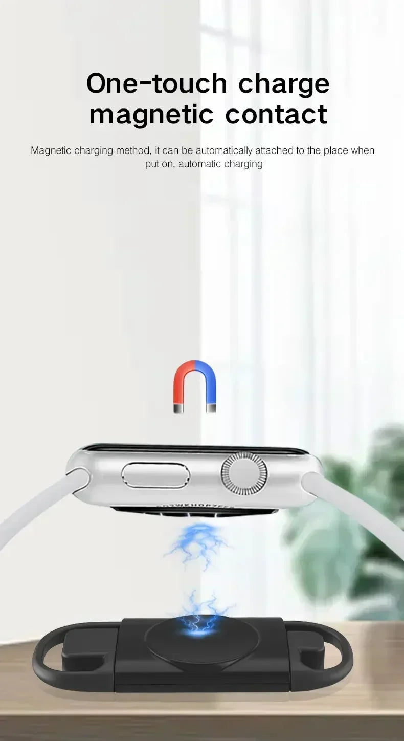 Tragbar, Magnetisch Drahtloses Schnellladegerät für die Apple Watch: Series 9 8 7 6 5 SE Type C, für Apple Watch Series 6 5 3 2 1
