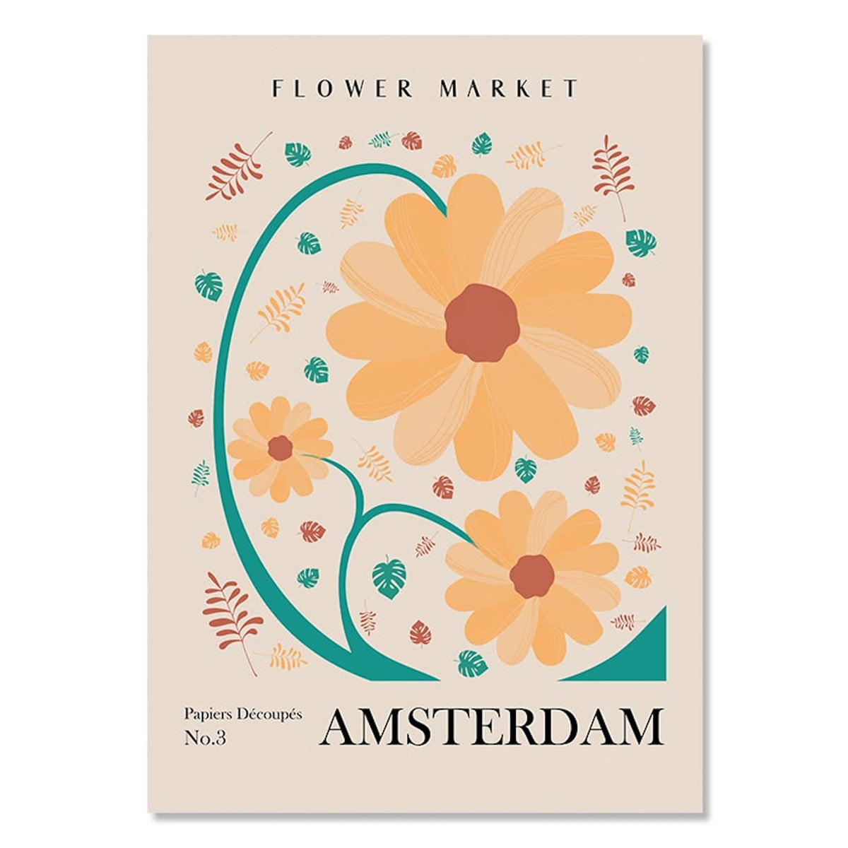 Poster Blumen Markt Botanische Bilder New York Paris Madrid London und Amsterdam als Deko Print ohne Rahmen-8