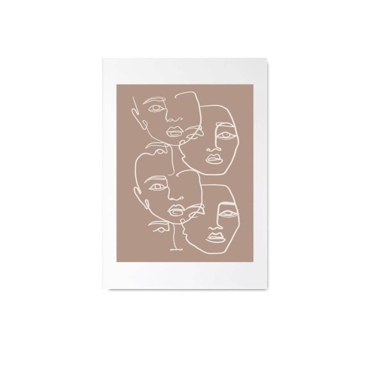 Poster Gesichter Linien und abstrakte Formen als Deko Print ohne Rahmen-6