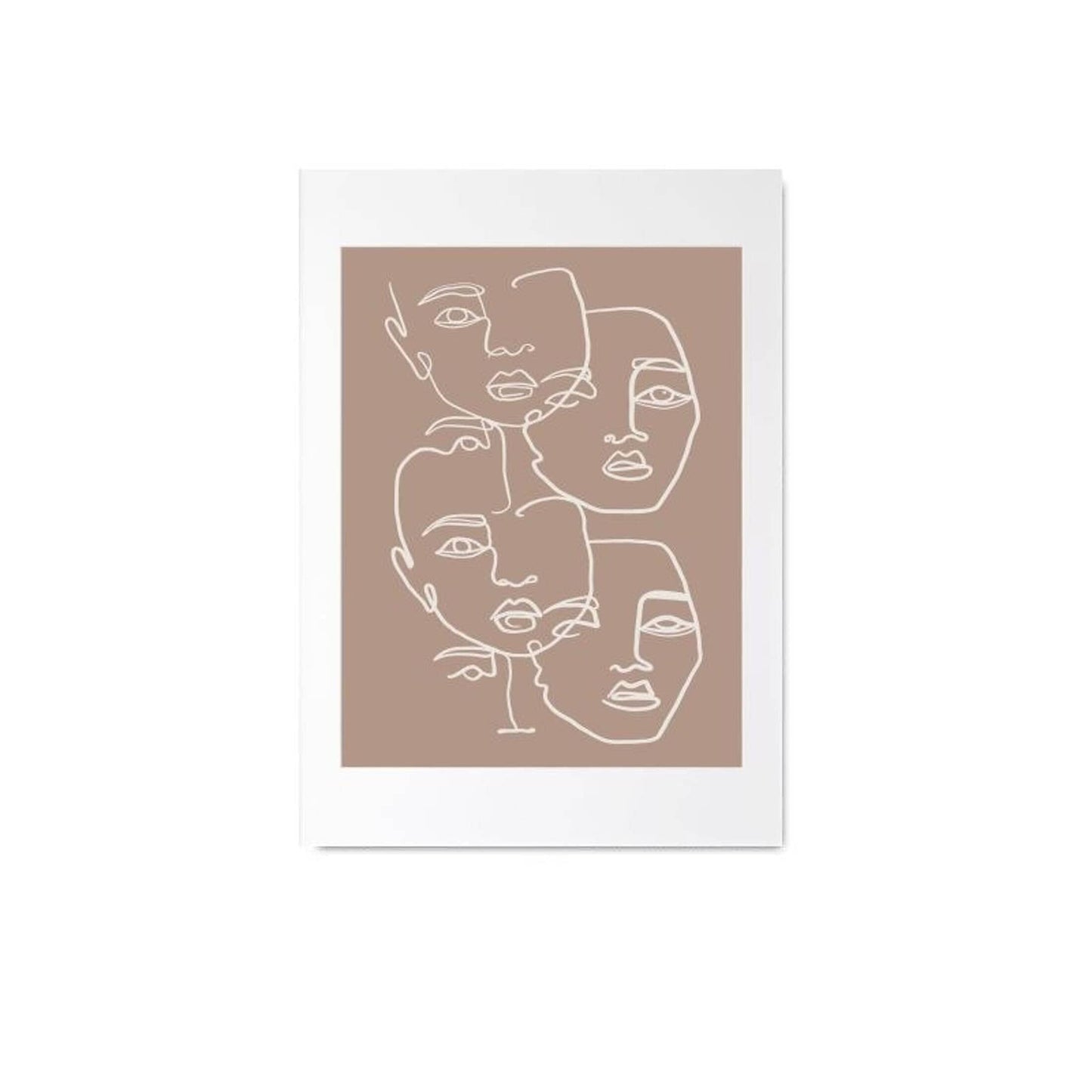 Poster Gesichter Linien und abstrakte Formen als Deko Print ohne Rahmen-6